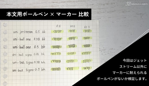 【ユニボールワン / シグノ × マイルドライナー】　結果はやや黒ずむ